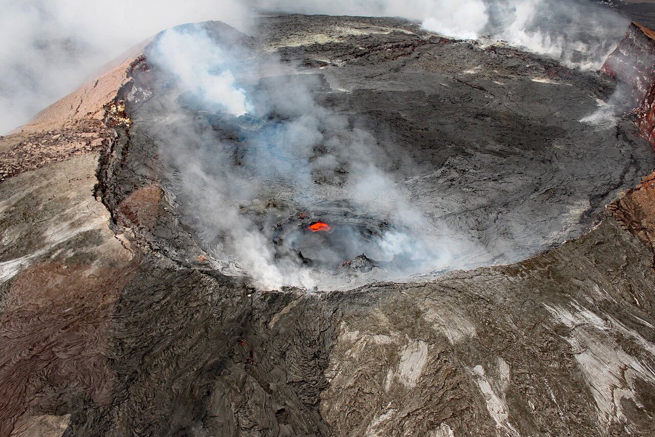 A view of the crater from above.